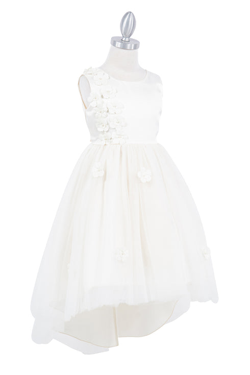 Girls Flower Petals V Back High Low Flower Girl Dress 2-12 - SophiasStyle.com
